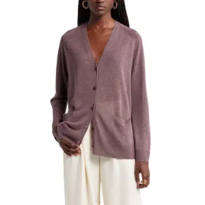 Custom Button Knit Cardigan - Linen Blend Sweater for Women
