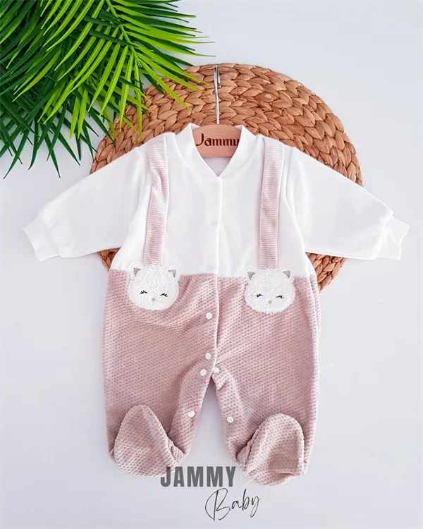 cute kitten velvet jumpsuit
