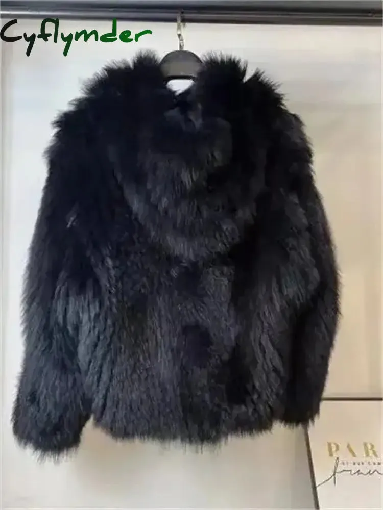 Cyflymder winter winery outfit Trendy Hooded Faux Fox Fur Coats super Warm Winter Furry Jacket Women Streetwear Plush Clothing Loose Casual Whiter Chaquetas