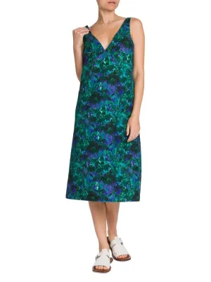 Daisies Plan C V-Neck Midi Dress, Green