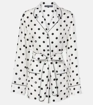 Dolce&Gabbana Polka-dot silk twill pajama shirt