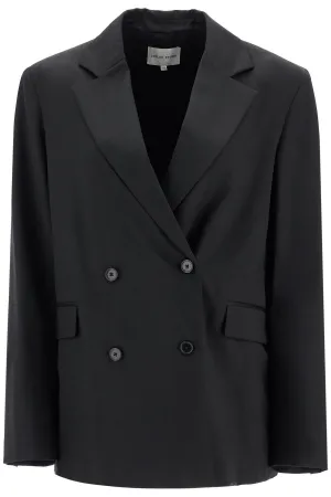double-breasted wool fresco bl DONAU BLACK