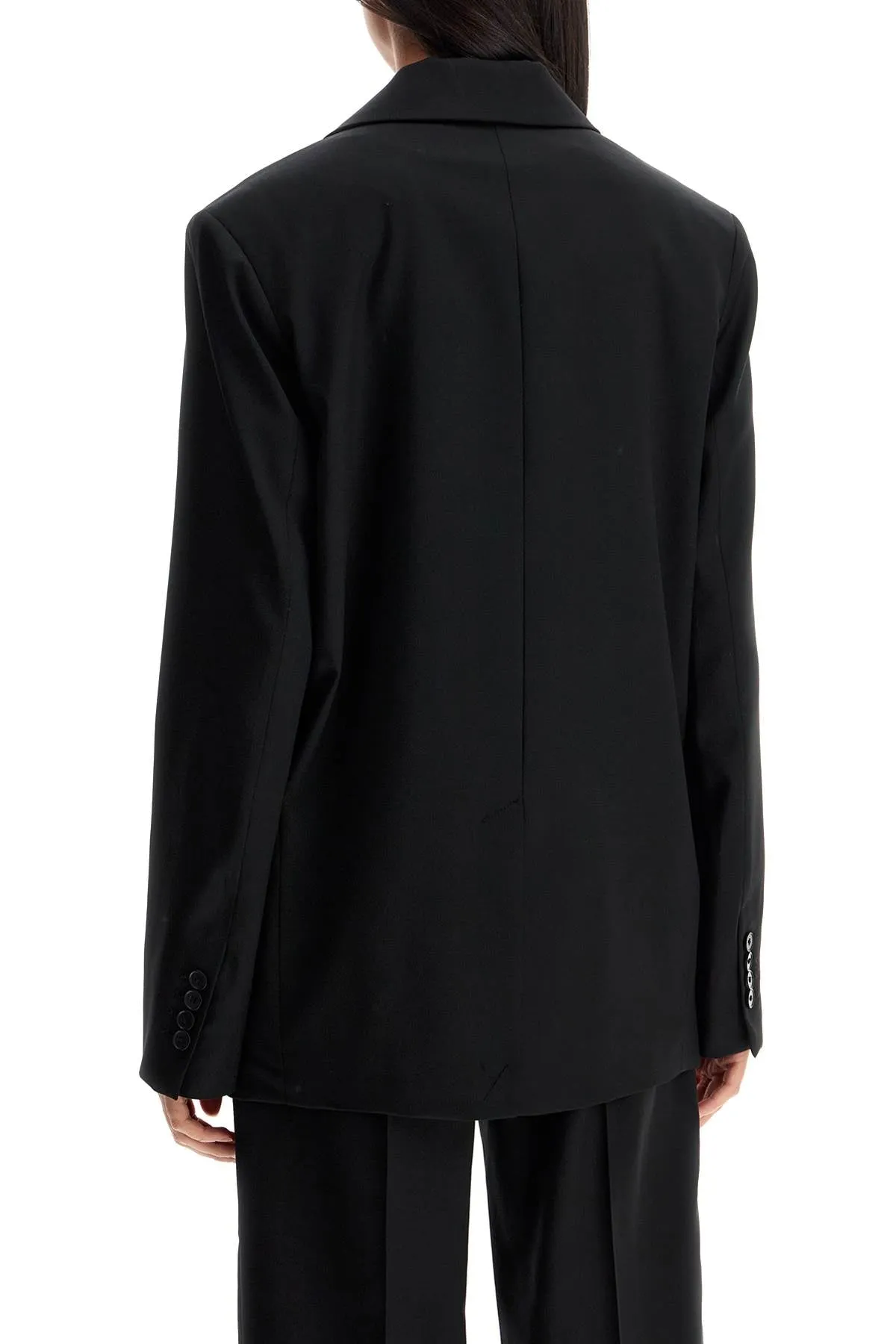double-breasted wool fresco bl DONAU BLACK