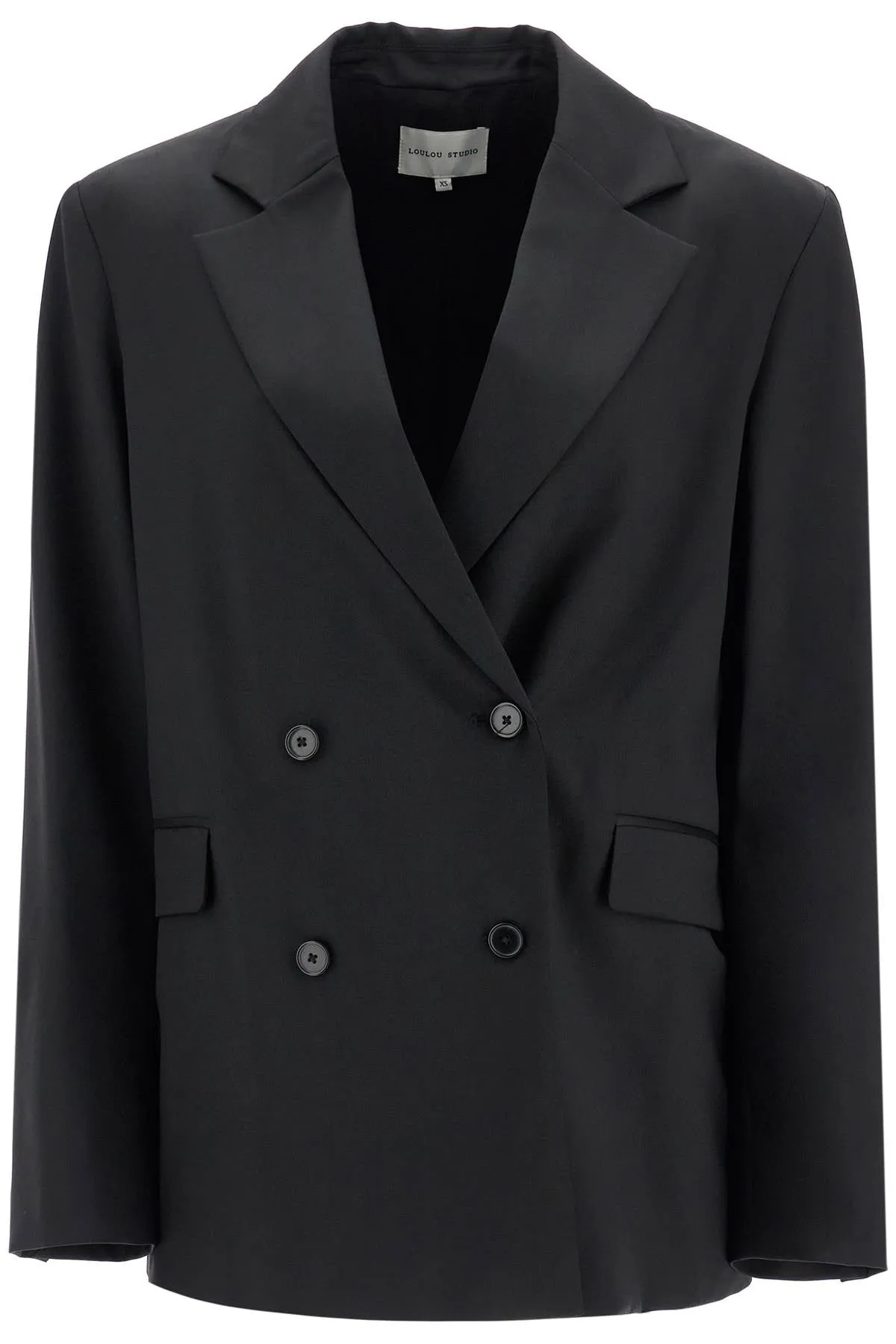 double-breasted wool fresco bl DONAU BLACK