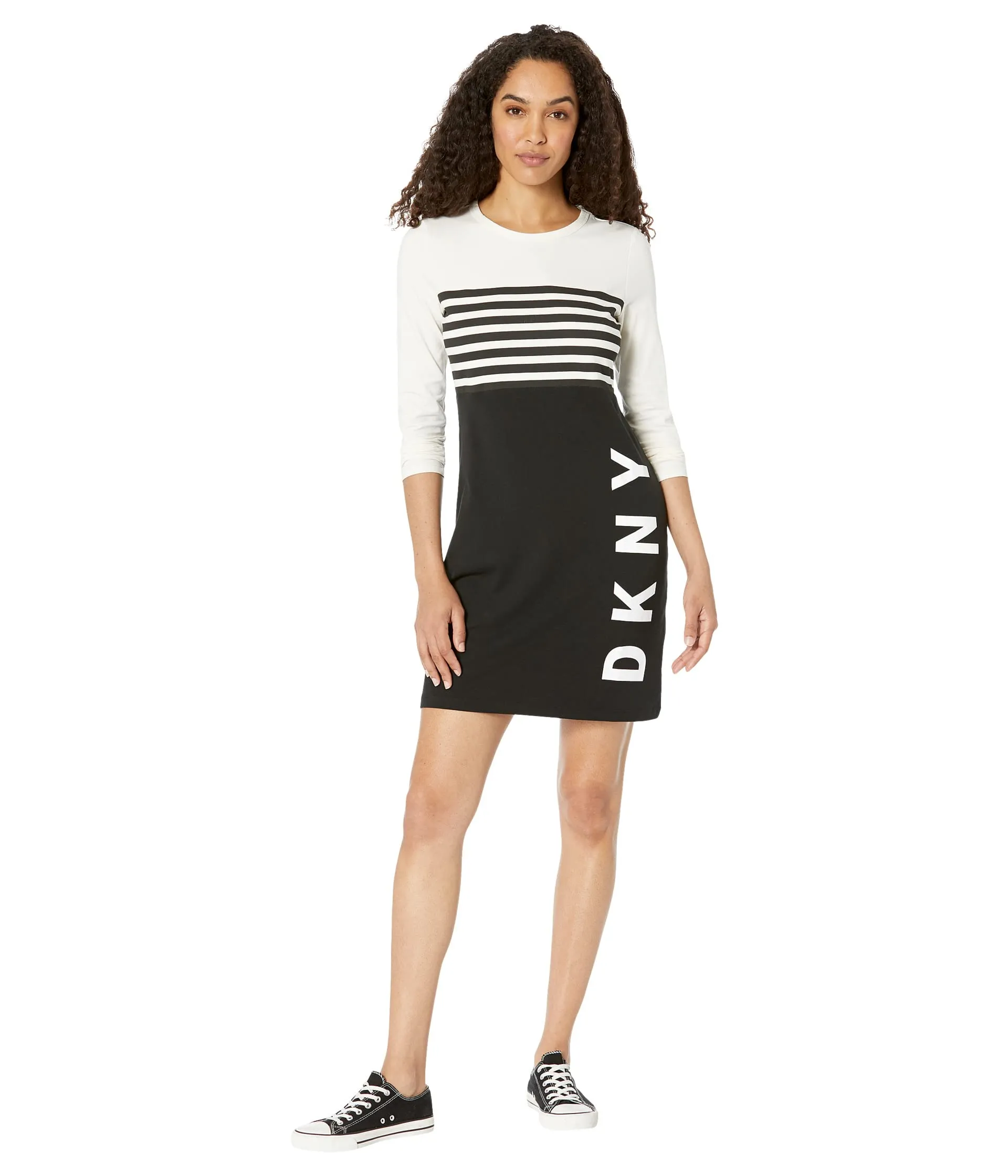 Dress DKNY, Horizontal Stripe Tee Dress