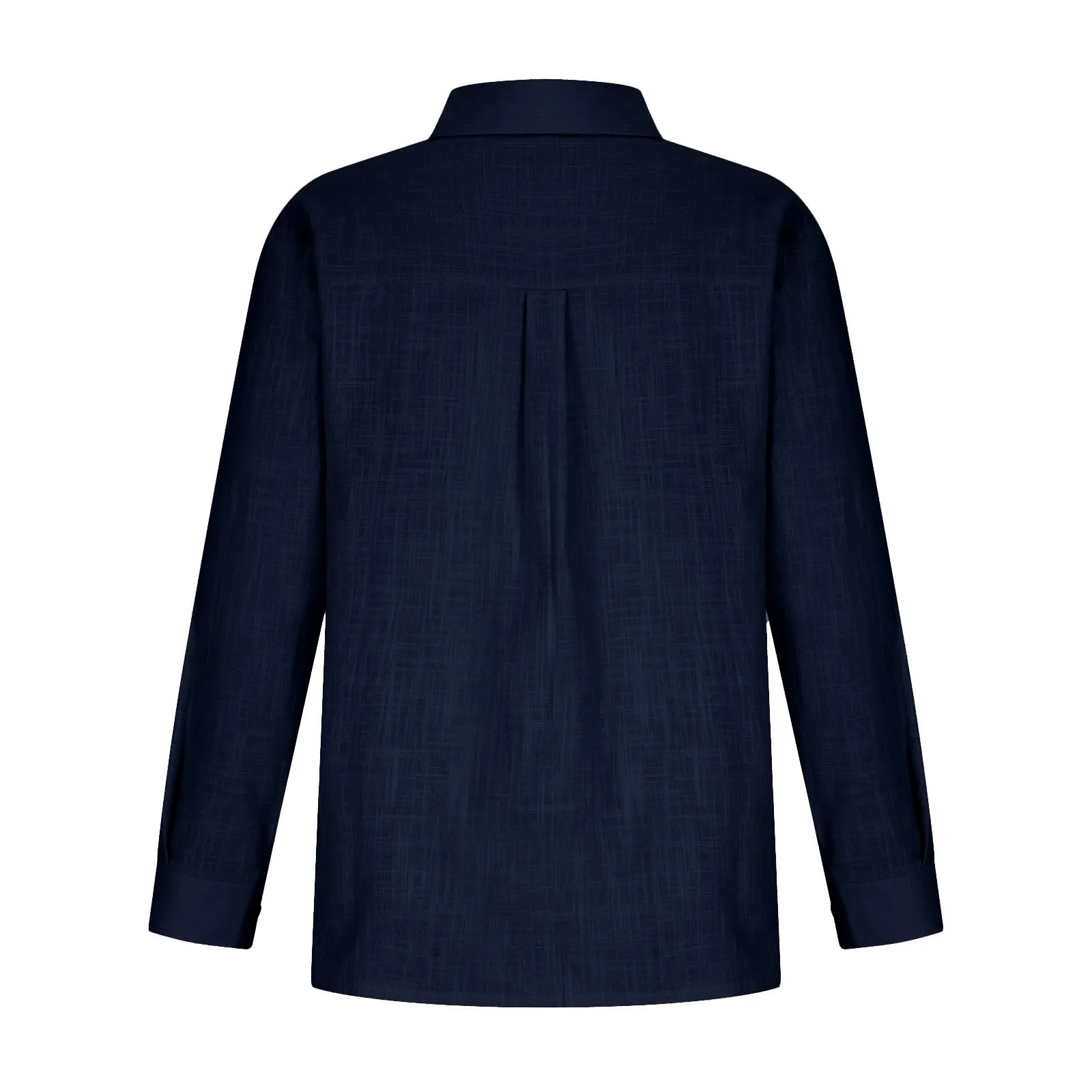 Dressy Tops for Women, Long Sleeve Shirts for Women Fall Cotton Linen Tops Blouses Casual Button Down T Shirts Lightweight Cardigans with Pocket Fashion 2024 Workout Tank Tops for Women B-navy
