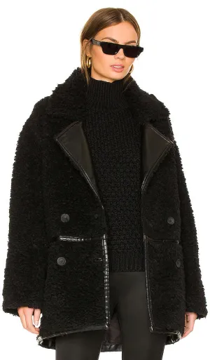 EAVES Sutton Coat in Black