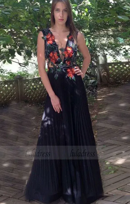 elegant prom party dresses with appliques, fashion formal evening gowns