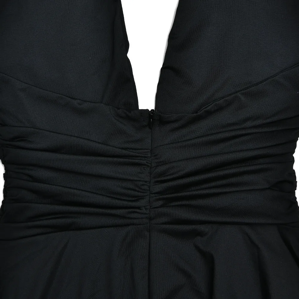 Elegant Stitching Halter Backless Fishtail Dress For Women