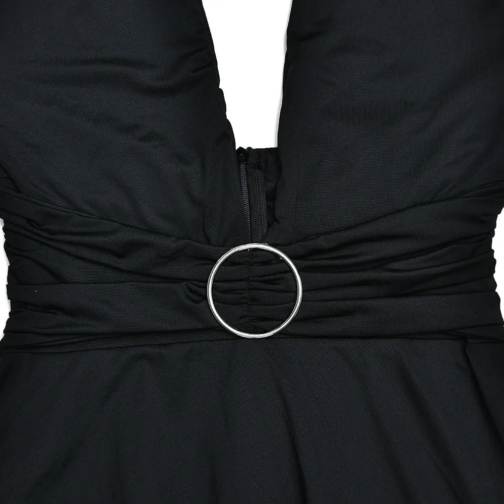 Elegant Stitching Halter Backless Fishtail Dress For Women