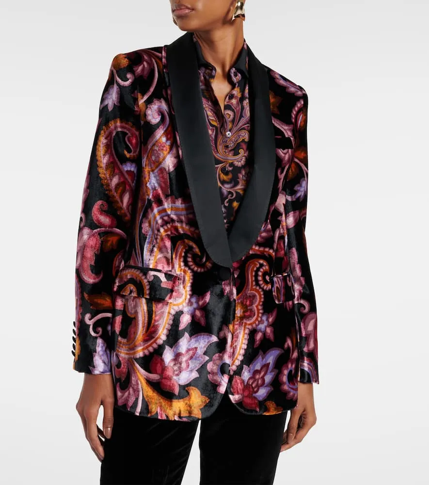 Etro Paisley velvet blazer