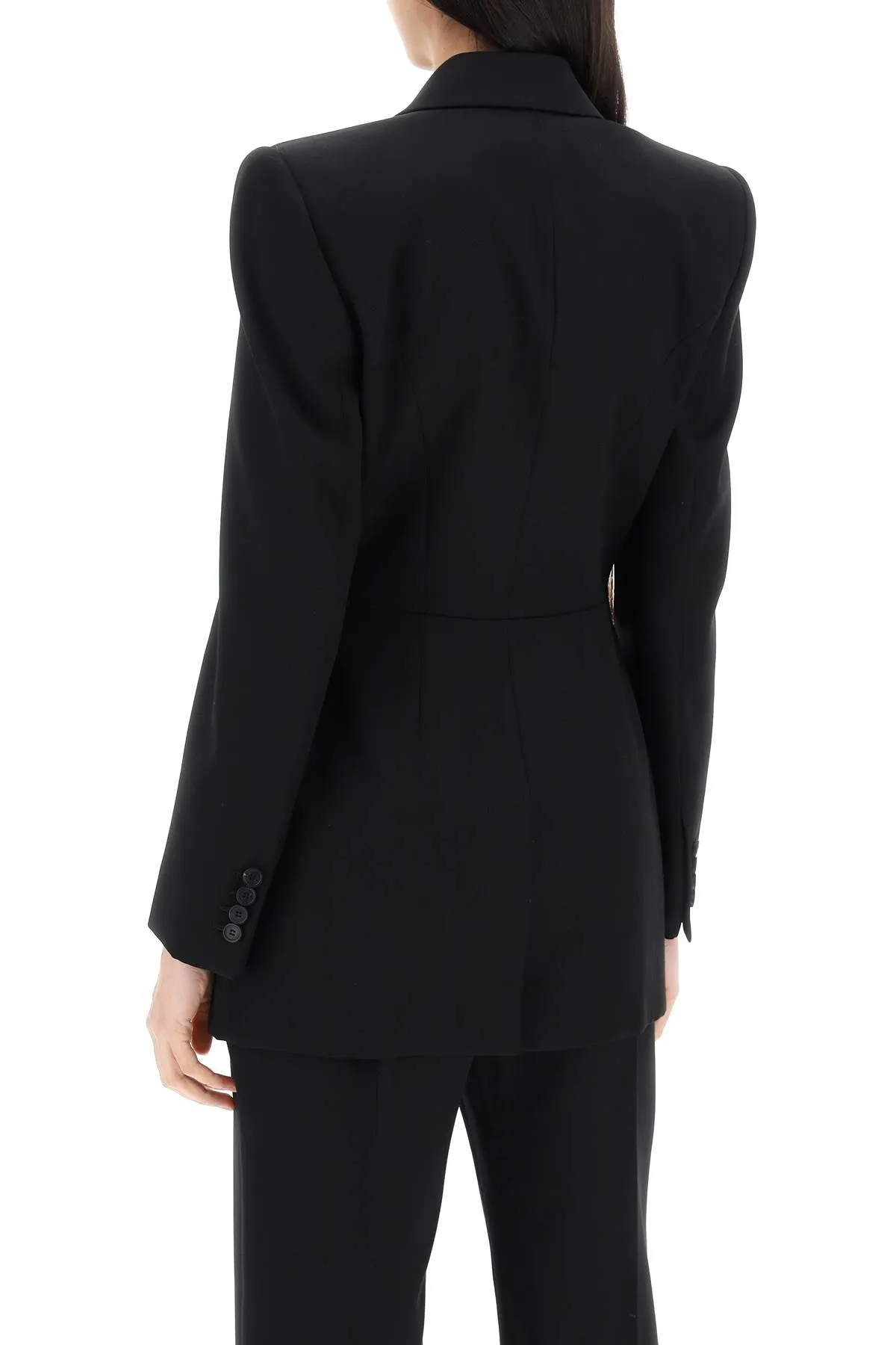 fitted jacket with bustier details 787572 QJAAC BLACK