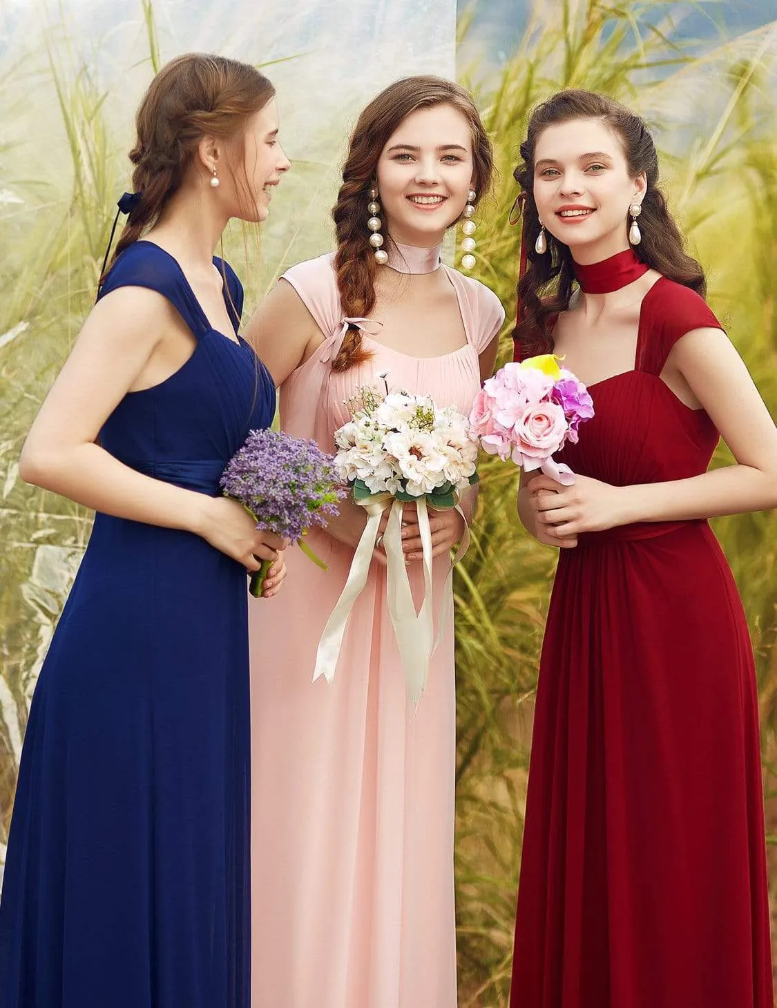 Floor Length Sweetheart Neckline Evening Dresses with Empire Waist