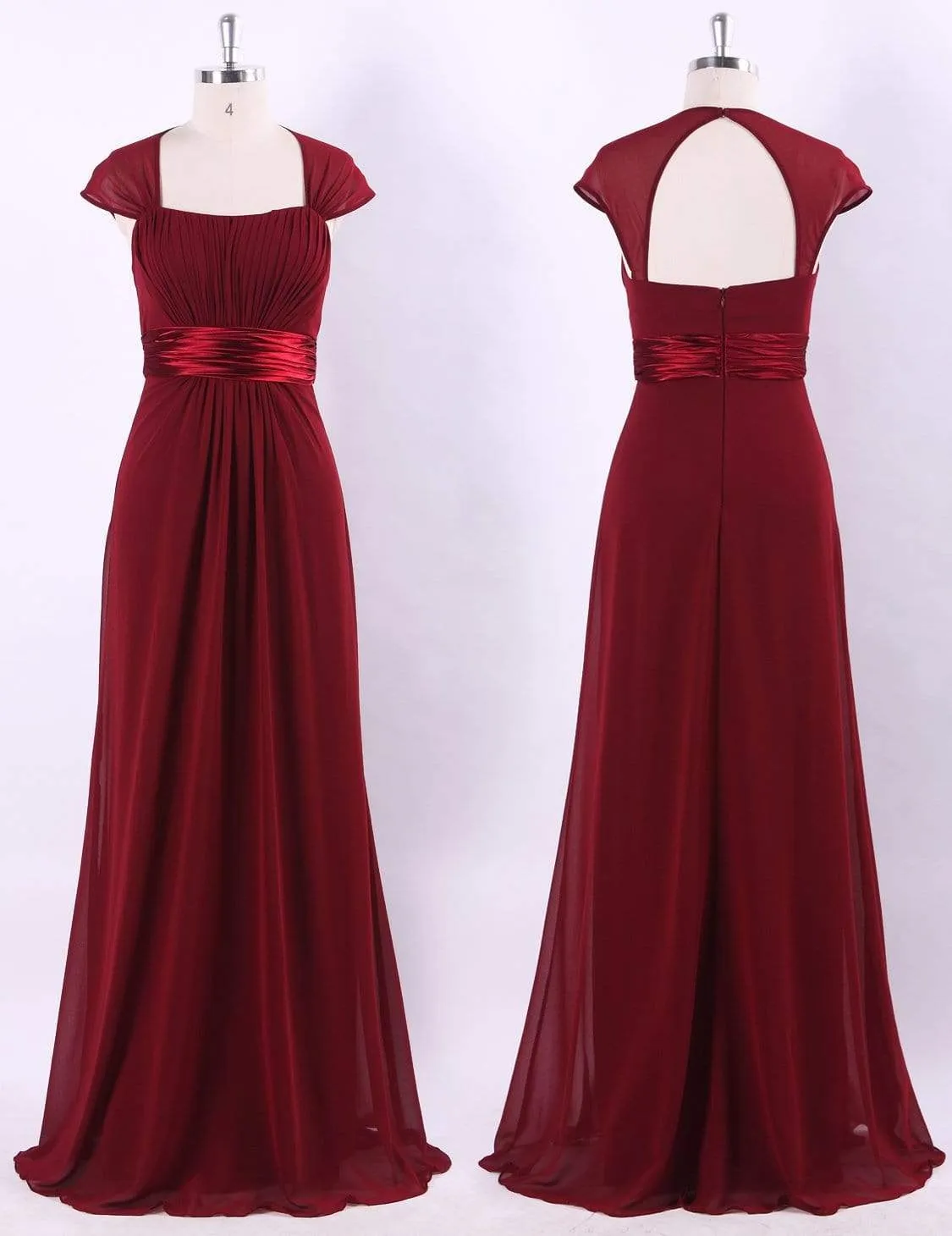 Floor Length Sweetheart Neckline Evening Dresses with Empire Waist