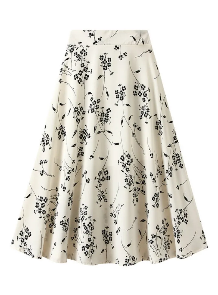 Floral Small Plum Blossom Print Skirt