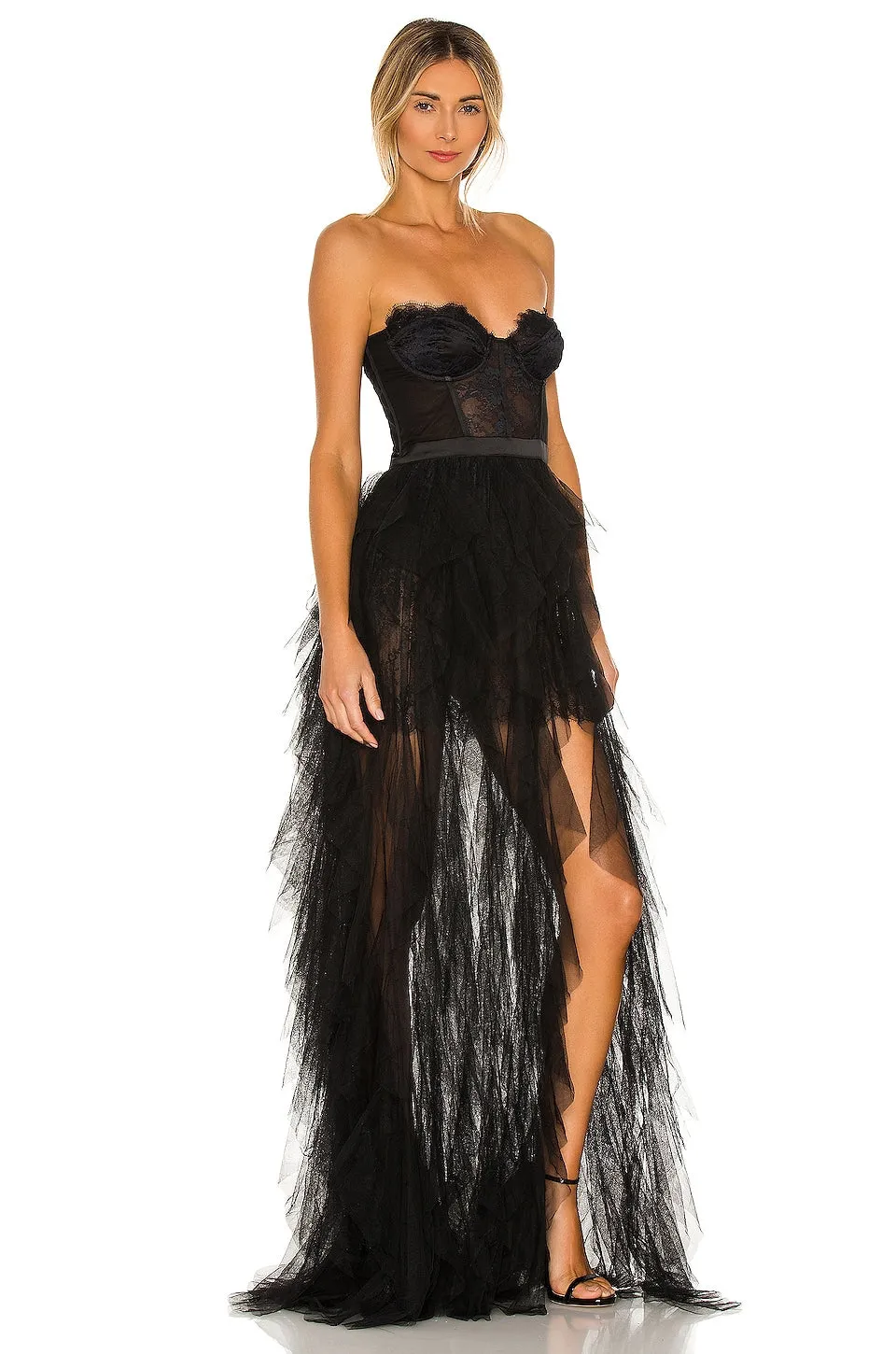 For Love & Lemons X REVOLVE Bustier Gown Dress, Black