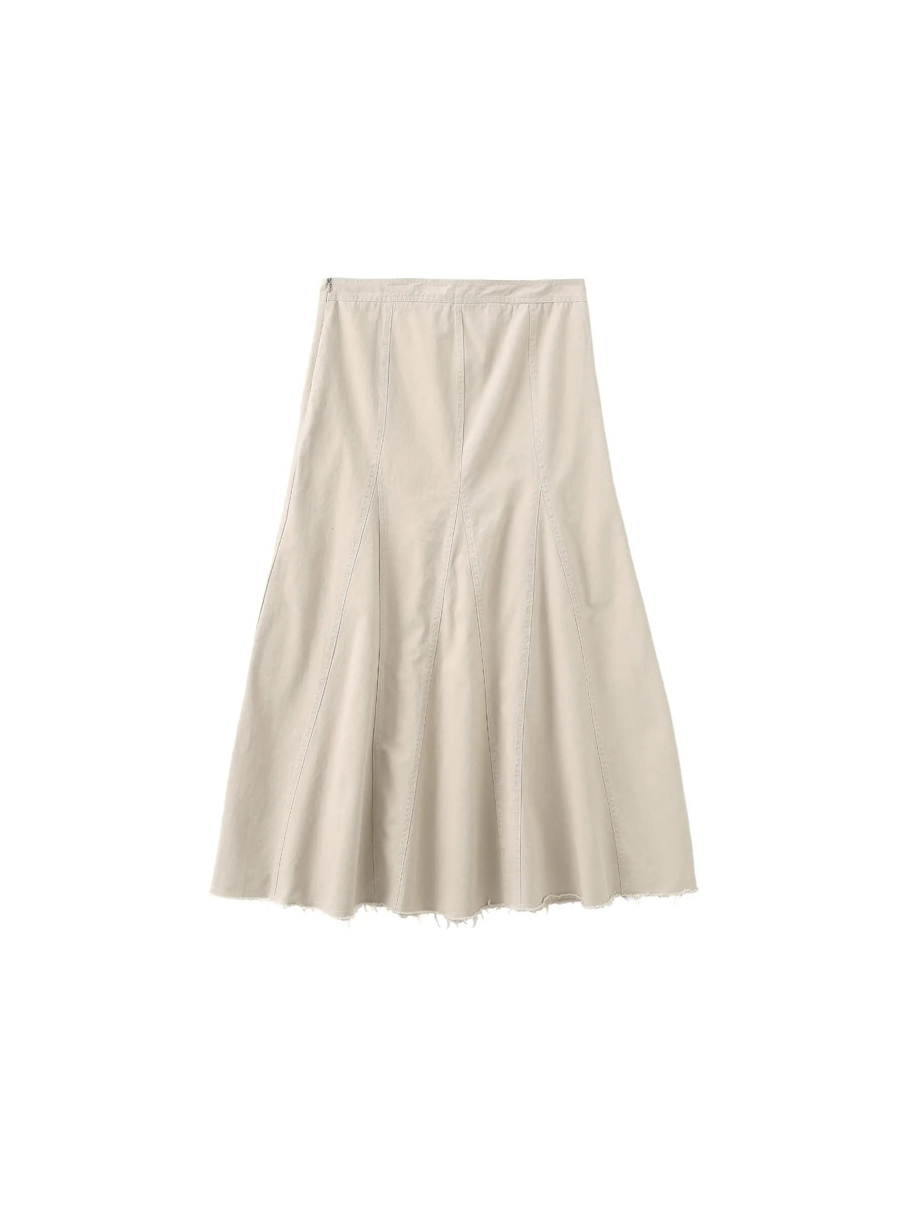 Frayed Denim Maxi Skirt
