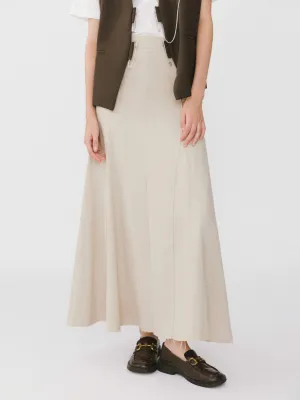 Frayed Denim Maxi Skirt