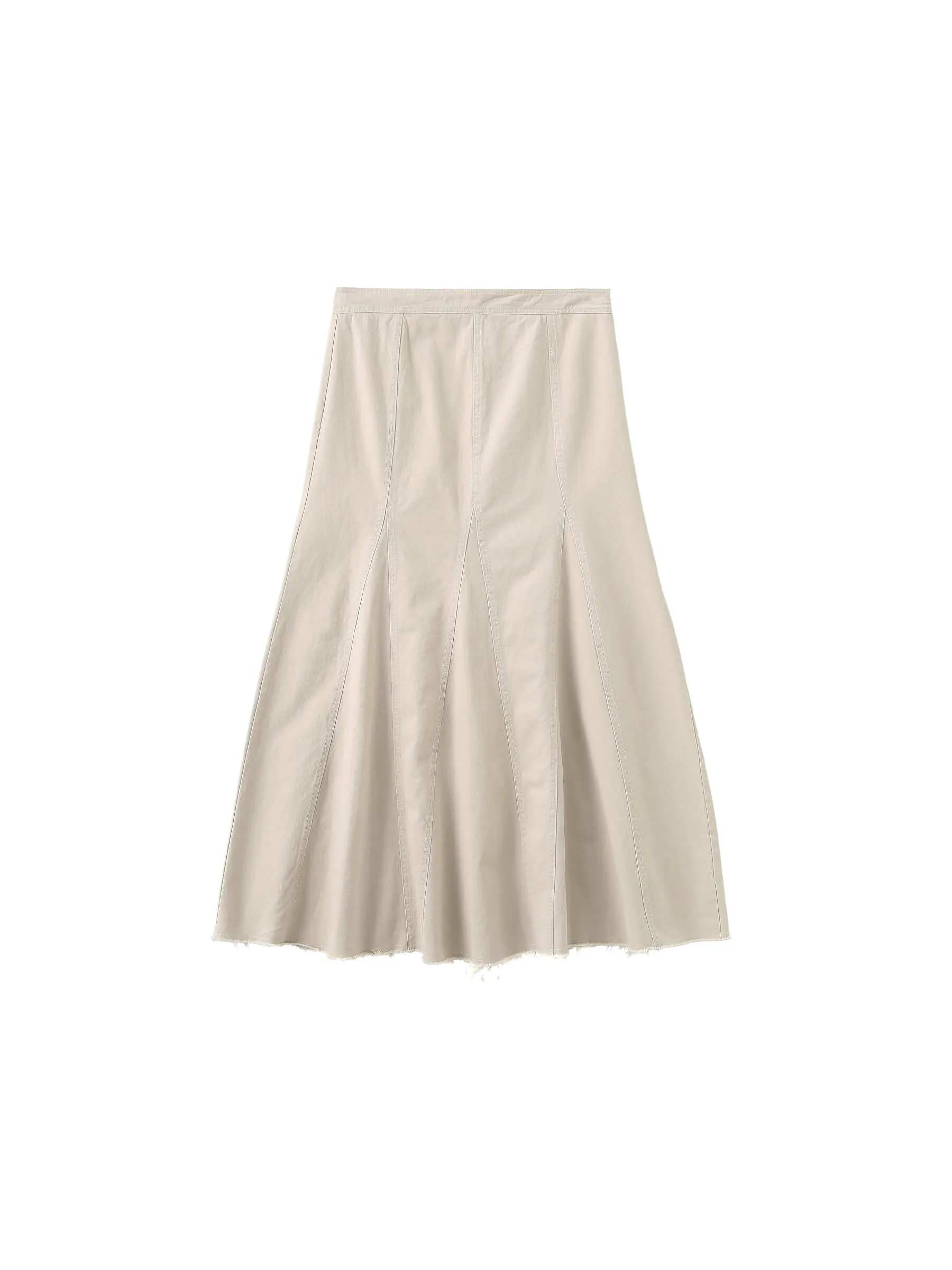 Frayed Denim Maxi Skirt