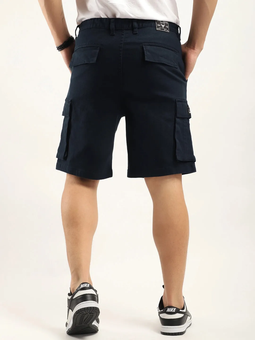 Fusion Navy Blue Cotton Shorts