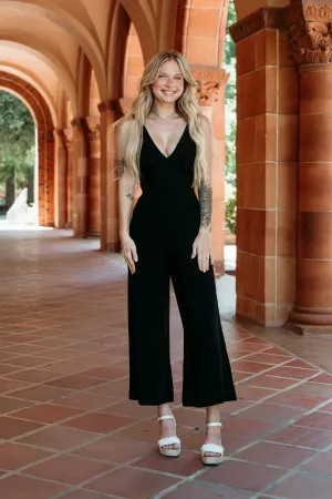 Gianna V-Neck Wide Leg Jumpsuit W/ Back Smocking