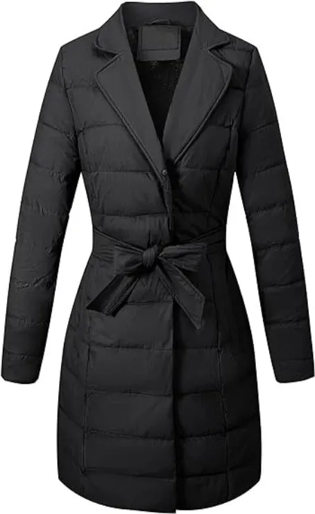 Giolshon Women's Puffer Jacket Faux Leather Bubble Padding Sherpa-Lined Coat