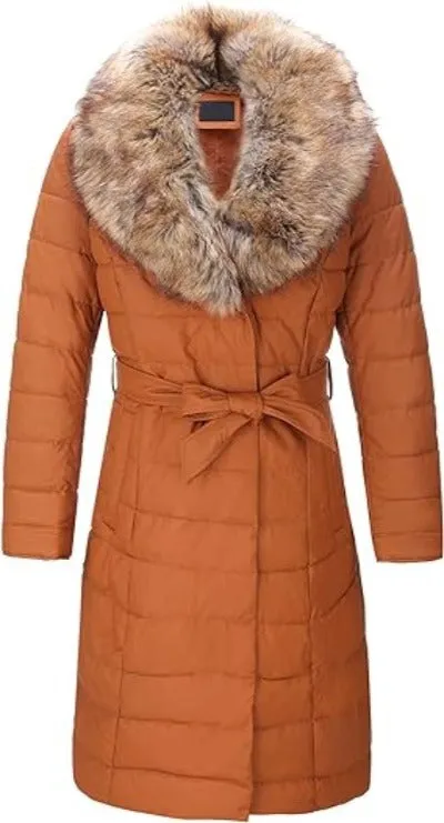 Giolshon Women's Puffer Jacket Faux Leather Bubble Padding Sherpa-Lined Coat