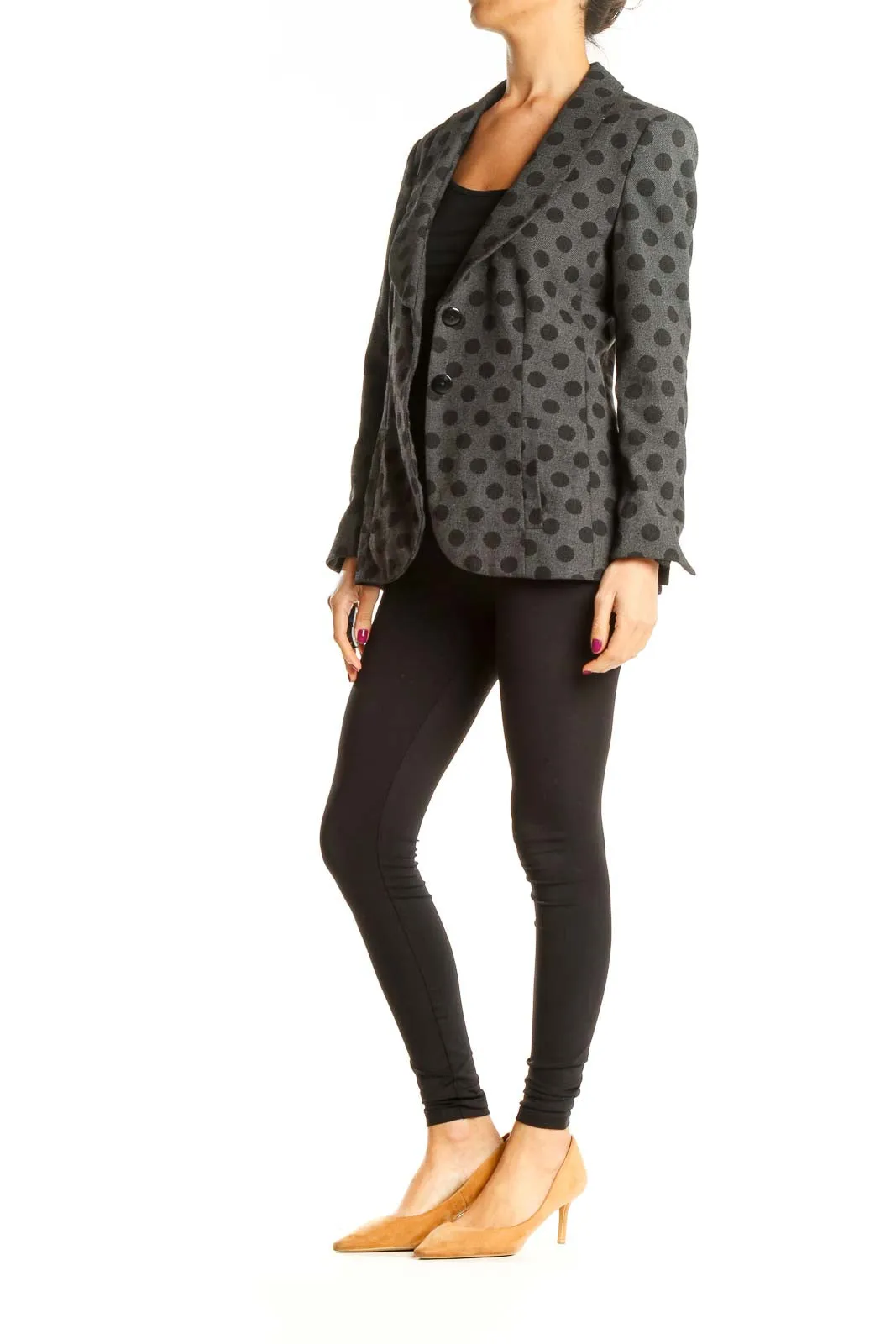 Gray Polka Dot Blazer