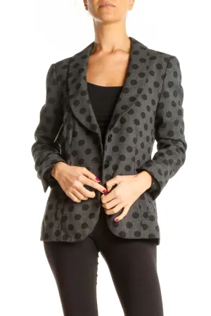 Gray Polka Dot Blazer
