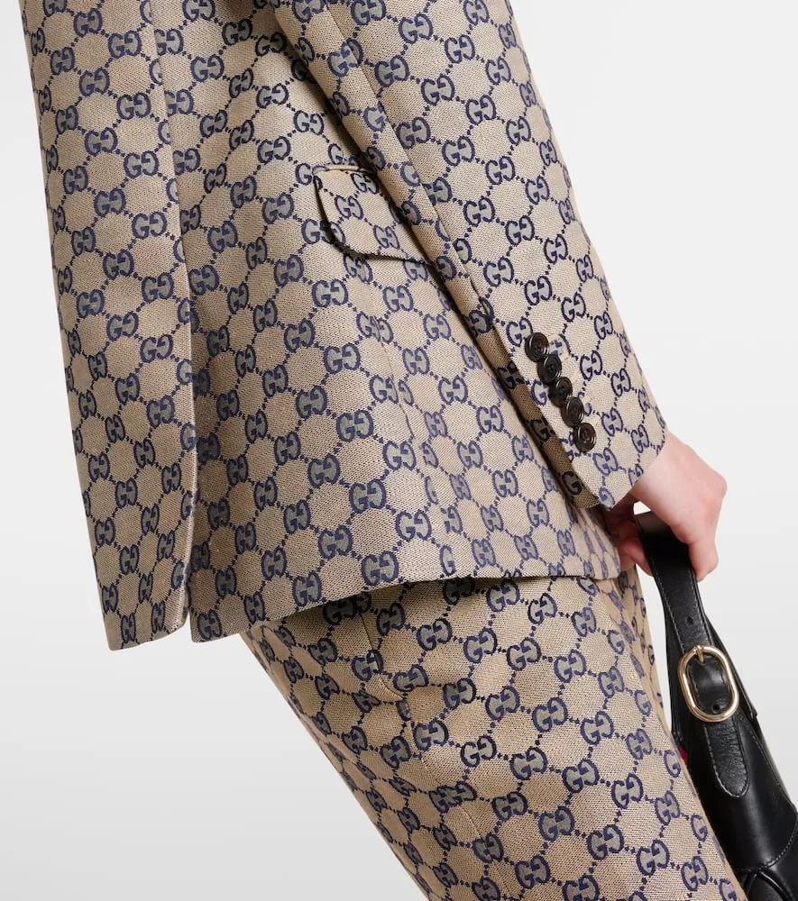Gucci GG canvas linen-blend blazer