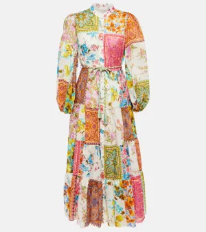 Halcyon patchwork midi dress ZIMMERMANN, multicolor
