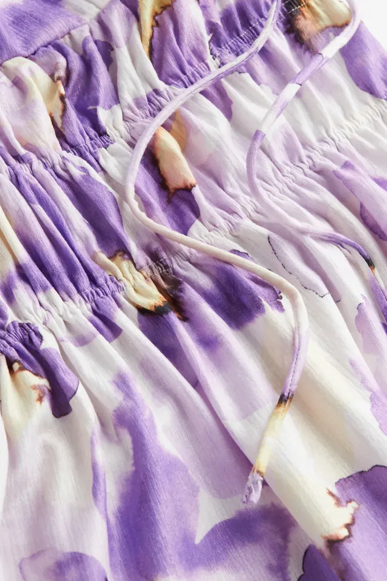 H&M tie dress, lilac/floral
