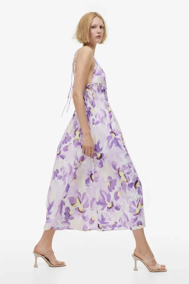 H&M tie dress, lilac/floral