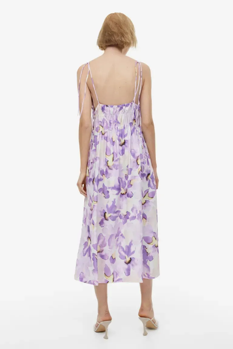 H&M tie dress, lilac/floral
