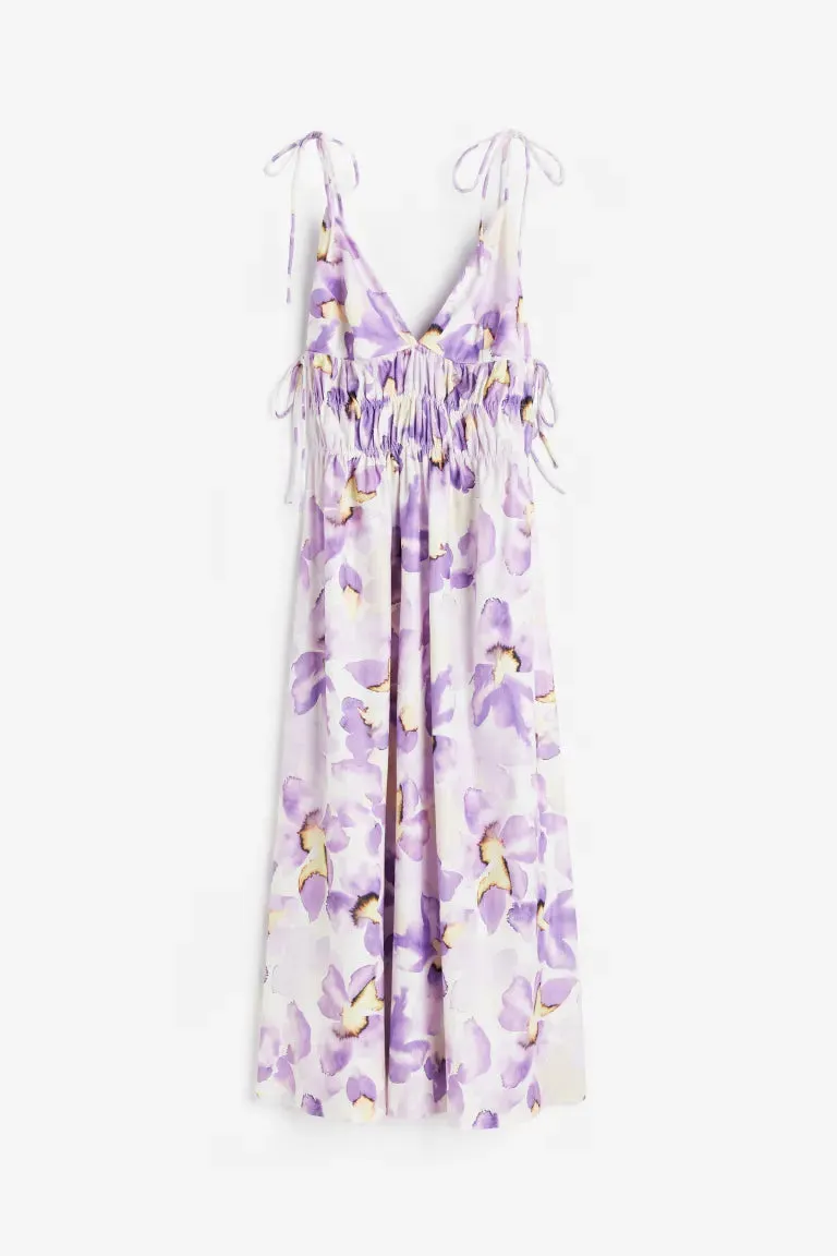 H&M tie dress, lilac/floral