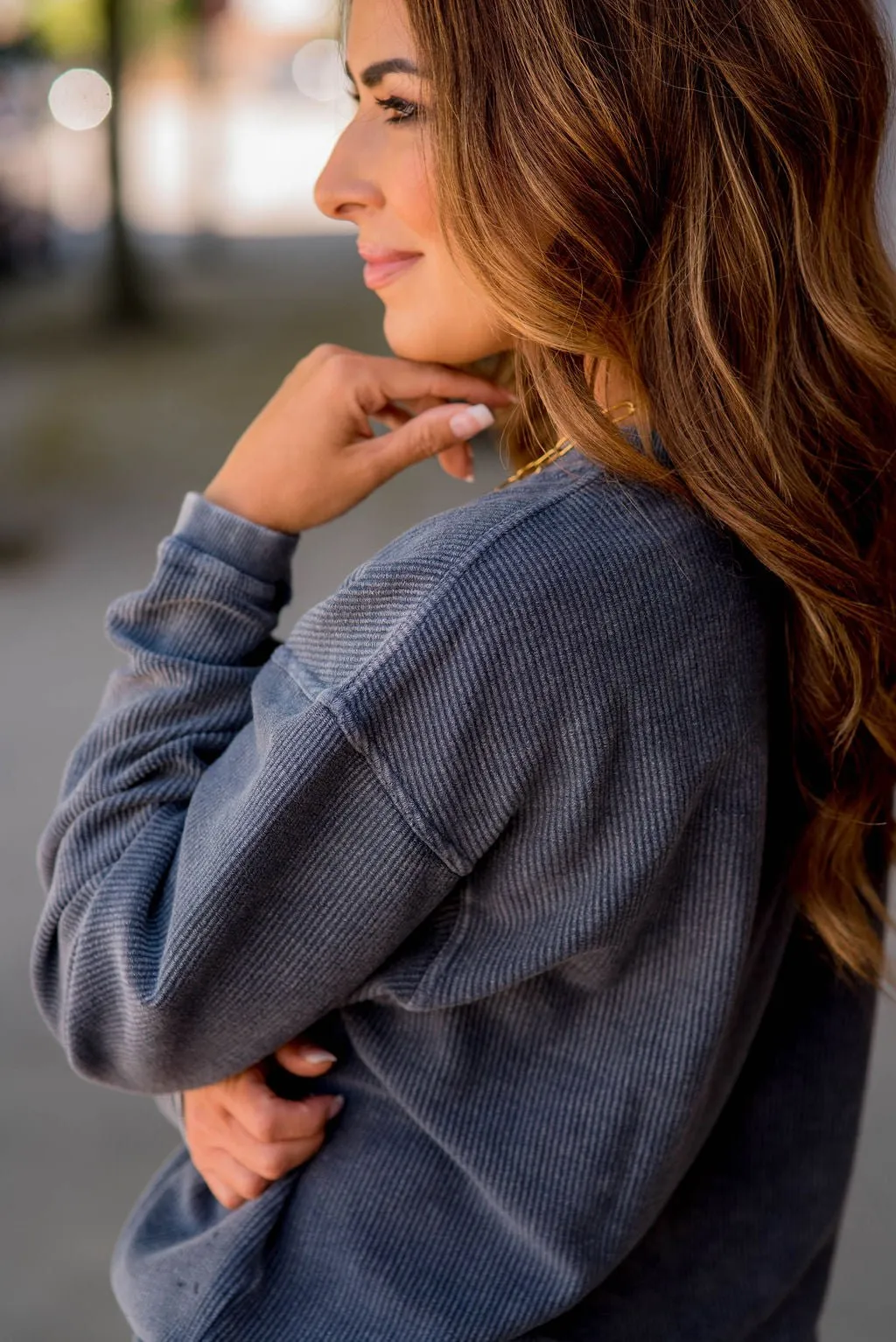 Here Comes The Sun Ribbed Graphic Crewneck