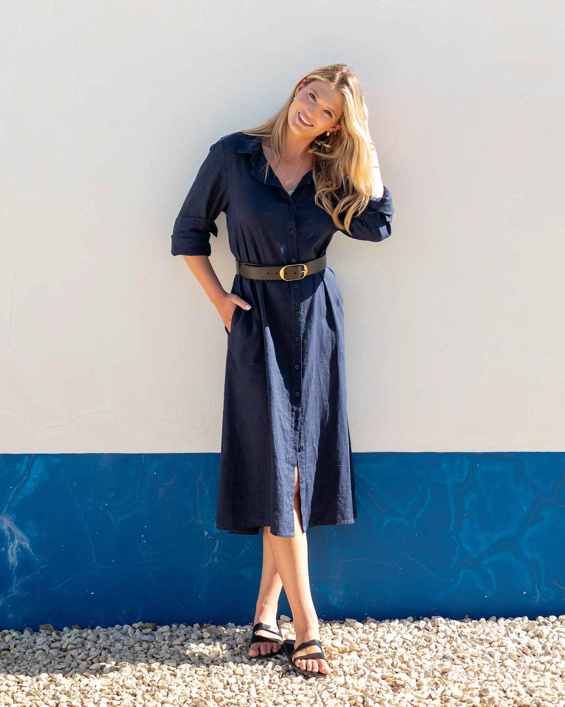 Hermosa Linen Shirt Dress