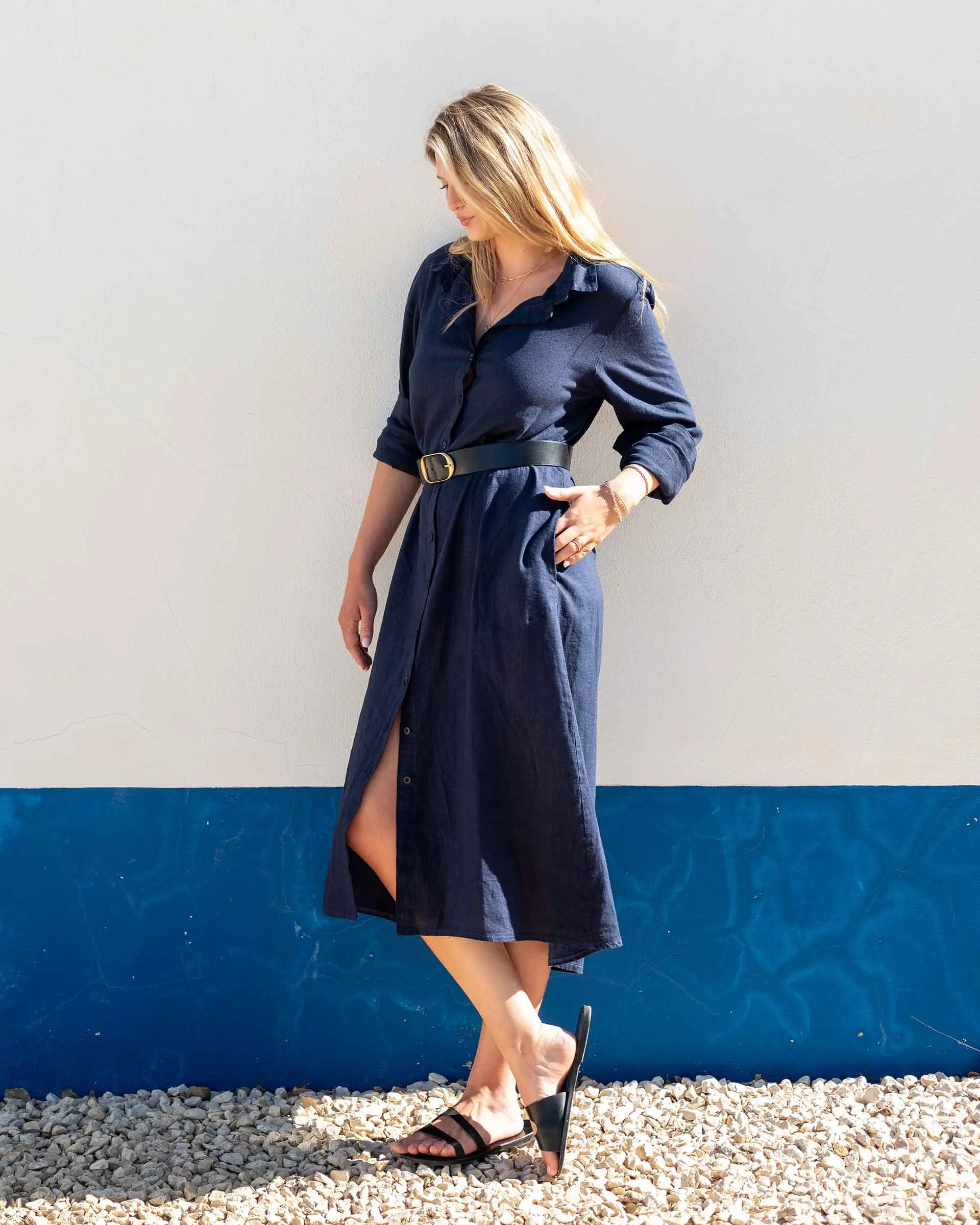 Hermosa Linen Shirt Dress