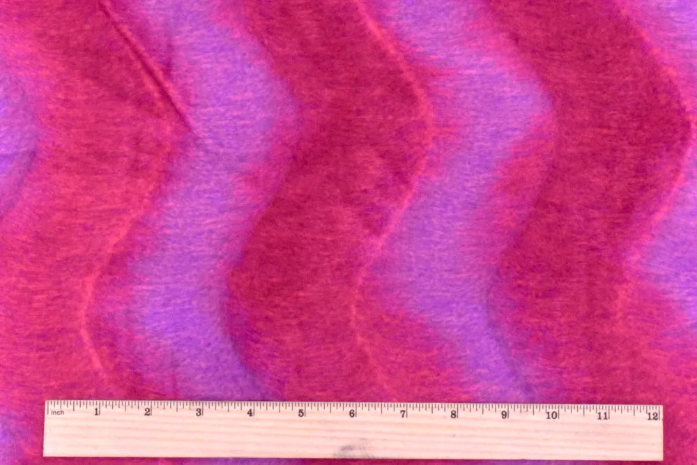 Hot Pink-Purple Wave Texture Polyester Faux Fur Knit Fabric