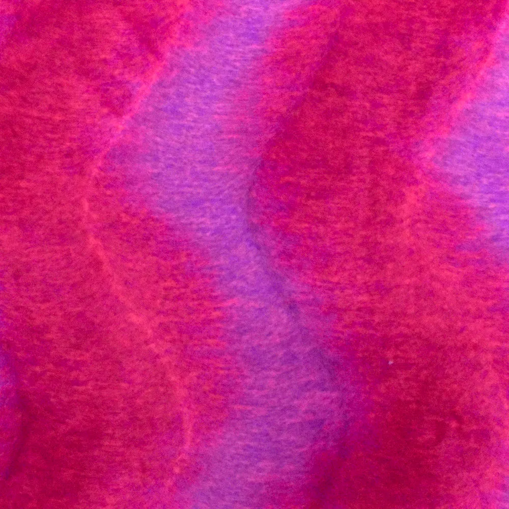 Hot Pink-Purple Wave Texture Polyester Faux Fur Knit Fabric