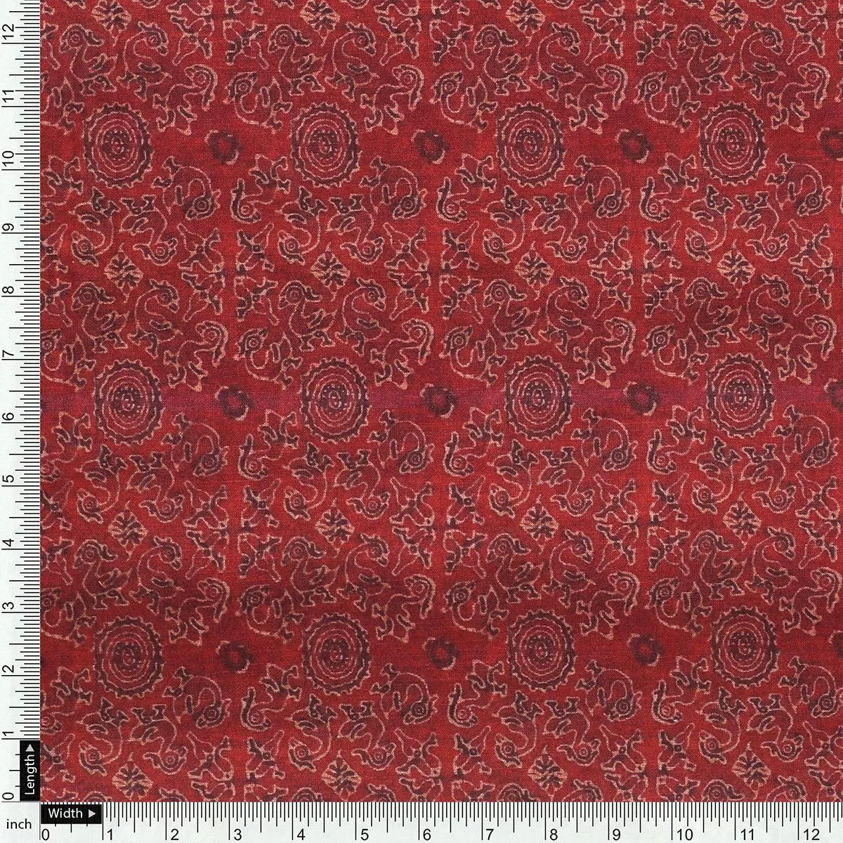 Innovative Birds Brown Colour Digital Printed Fabric - Cotton