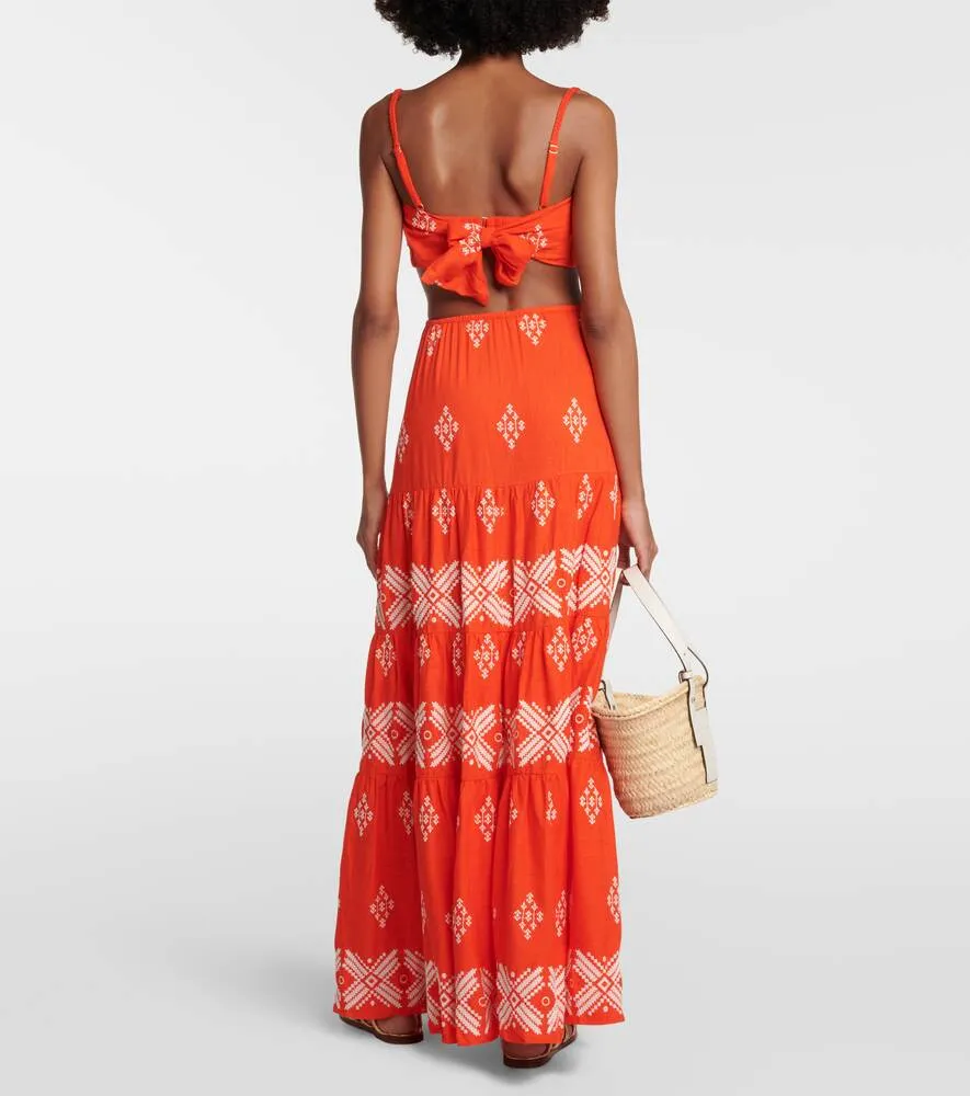 JOHANNA ORTIZ cotton maxi dress, multicolor