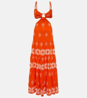 JOHANNA ORTIZ cotton maxi dress, multicolor