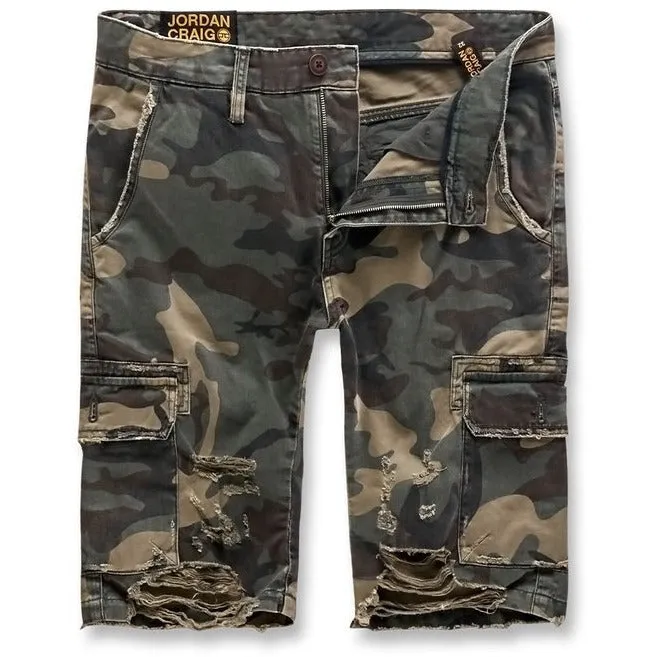 Jordan Craig Woodland Green Camo Cargo Shorts (4453C)