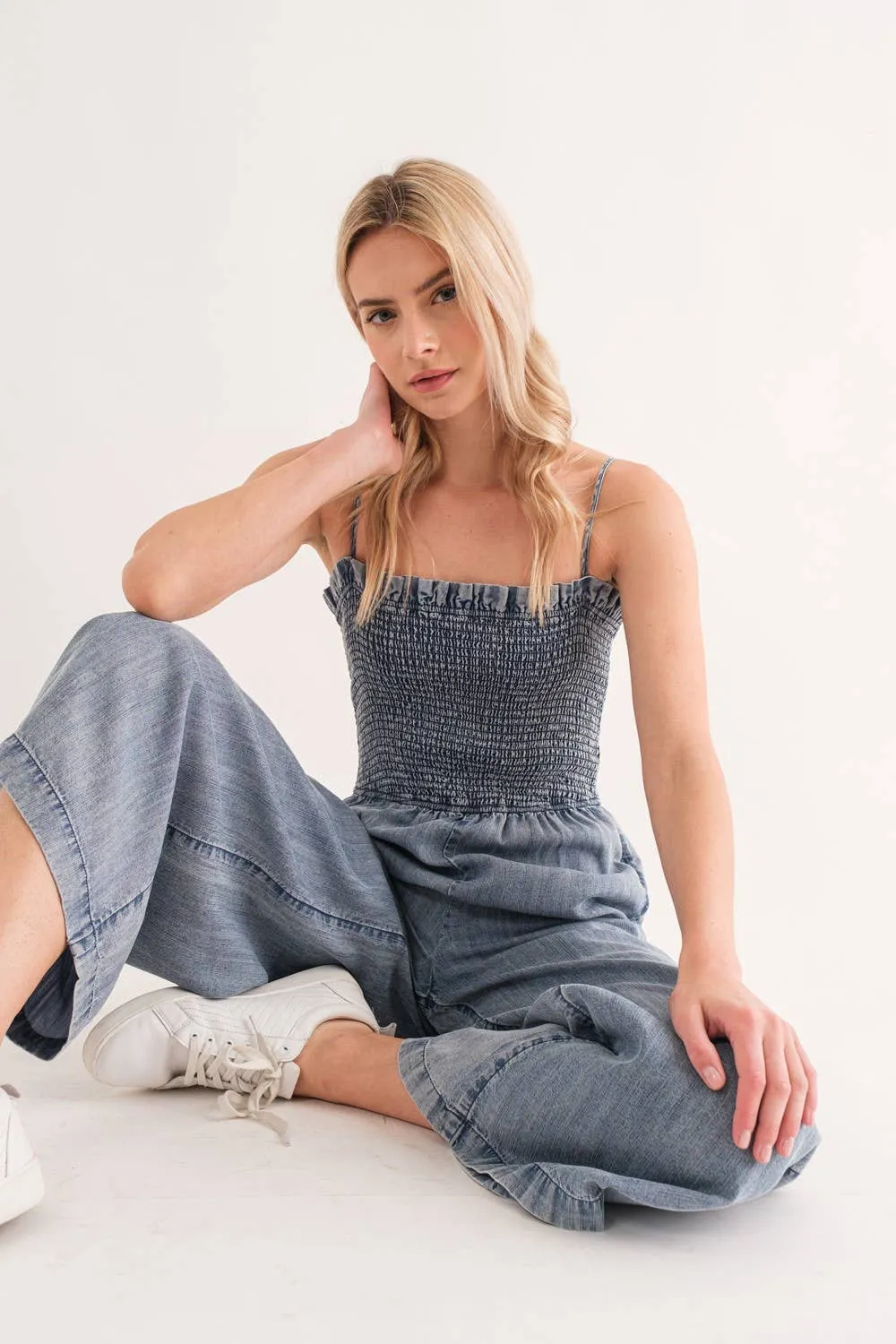 Jordan Wide Leg Tencel Jumpsuit