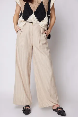 Joyce Contrast Piping Detail Linen Pants