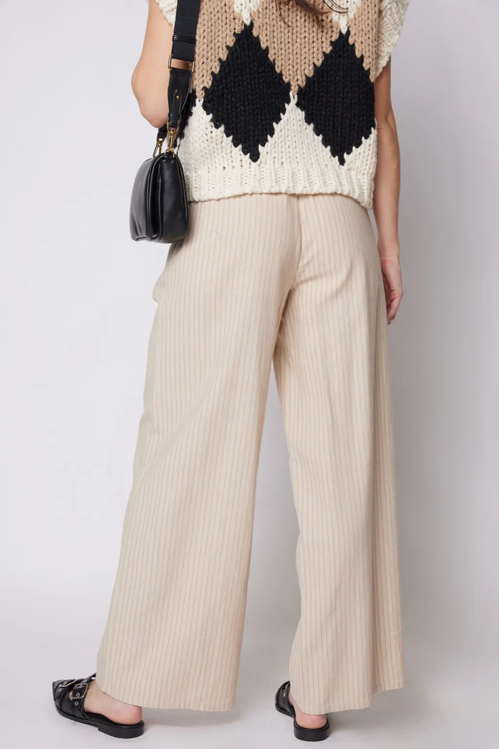 Joyce Contrast Piping Detail Linen Pants
