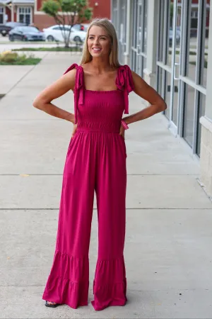 Jump On This One Magenta Jumpsuit