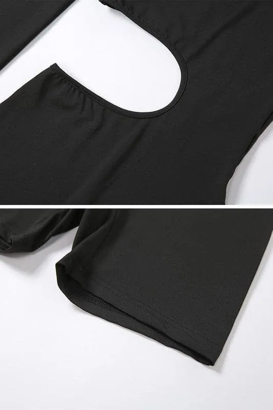 JY196 Cutout One Sleeve Rompers