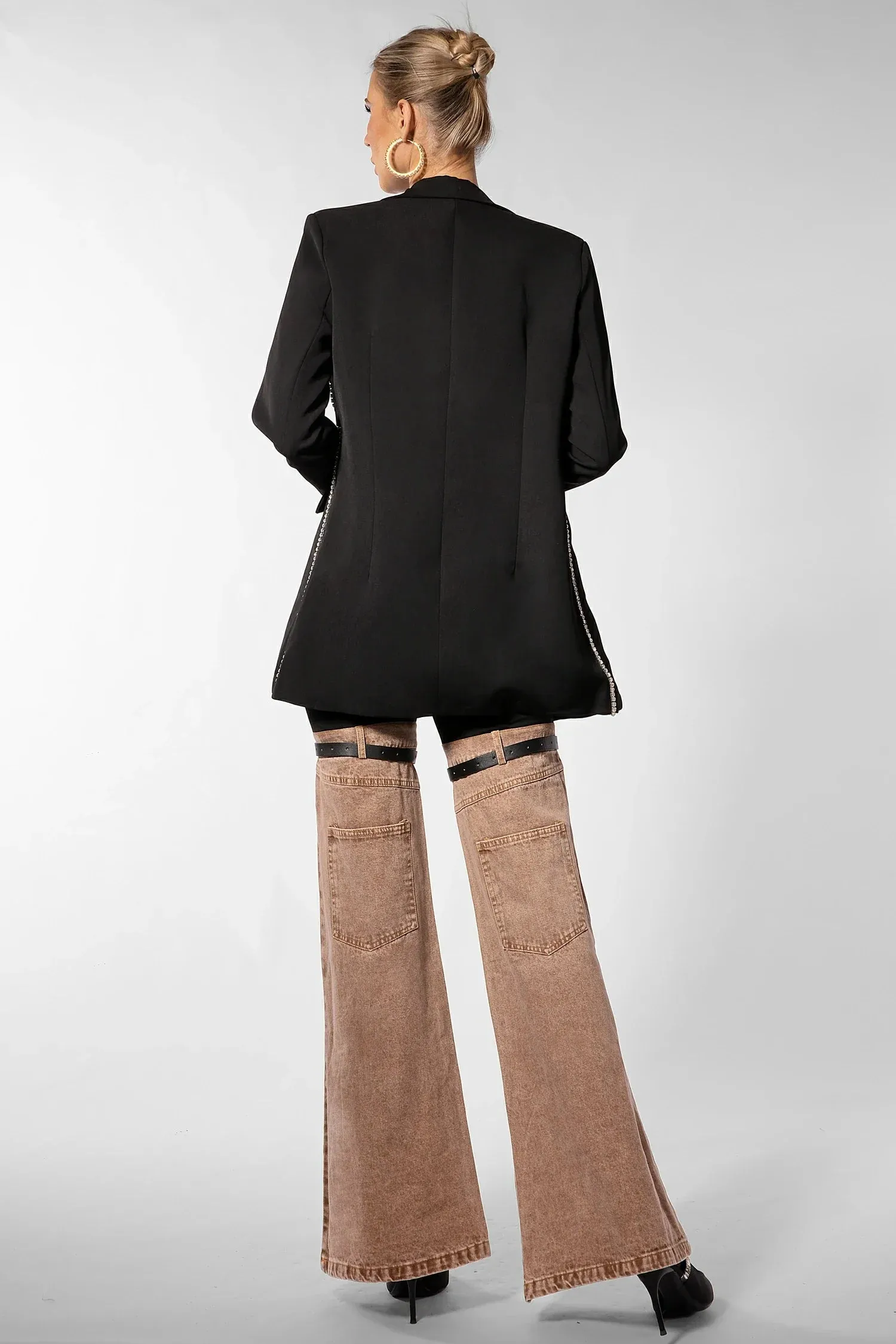 Kallipateira High Waist Color Block Wide Leg Pants